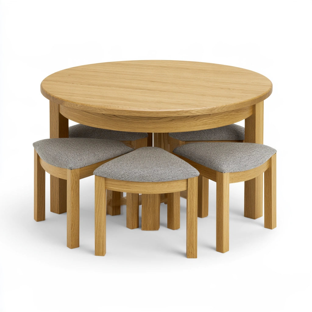 Eetkamerset met tafel en stoelen, kleur grijs