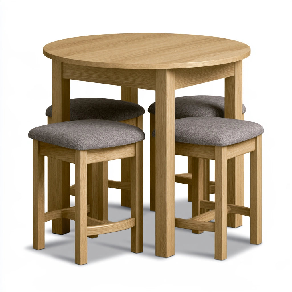 Eetkamerset met tafel en stoelen, kleur grijs