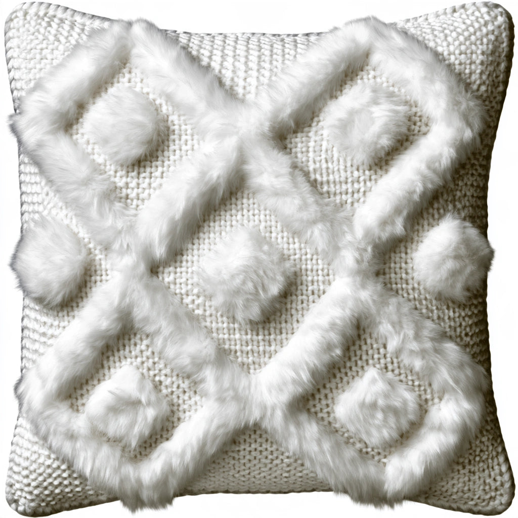 Decoratief sierkussen, kleur wit